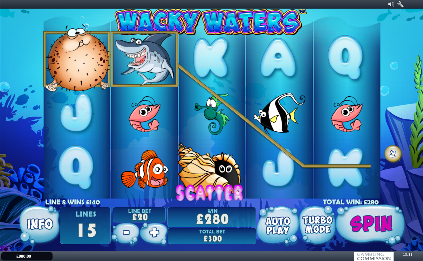 Игровой автомат Wacky Waters - богатства подводного мира в Вулкан Делюкс казино